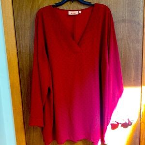 Burgundy Evri Tunic style blouse 3x